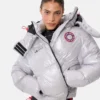 Adidas X Moon Boot Silberne Daunenjacke Adidas X Moon Boot Silberne Daunenjacke