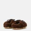 Evx Curly Mules in Dunkelbraun