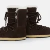 Evx Stiefel aus dunkelbraunem Wildleder und Lammfell Evx Stiefel aus dunkelbraunem Wildleder und Lammfell
