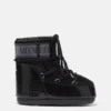 Icon Low Glance Stiefel aus schwarzem Satin