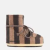 Jacquemus + Moon Boot Icon Low Beige gestreifte Filzstiefeletten