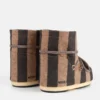 Jacquemus + Moon Boot Icon Low Beige gestreifte Filzstiefeletten