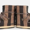 Jacquemus + Moon Boot Icon Low Beige gestreifte Filzstiefeletten