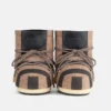 Jacquemus + Moon Boot Icon Low Beige gestreifte Filzstiefeletten