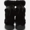 Ltrack Black Faux-Fur Hohe Stiefel
