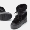 Ltrack Low Black Faux-Fur Stiefeletten