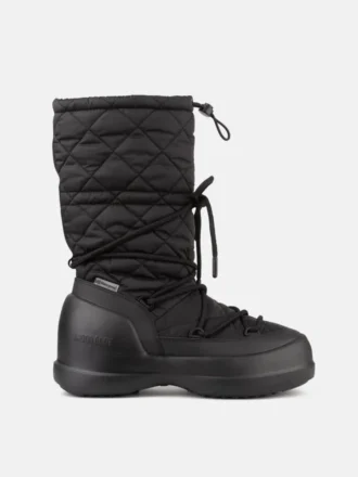 Mezzaluna Black Quilted Hohe Stiefel