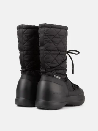 Mezzaluna Black Quilted Hohe Stiefel