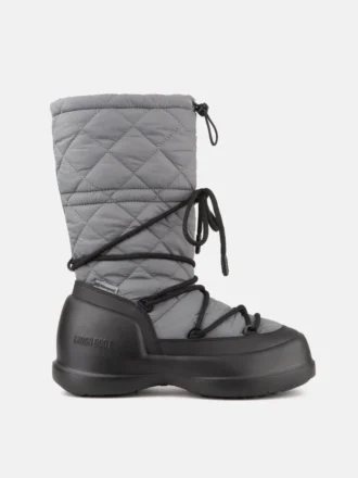 Mezzaluna Grey Quilted Hohe Stiefel