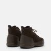 Mezzaluna Mid-Boots aus dunkelbraunem Wildleder mit Schnürung