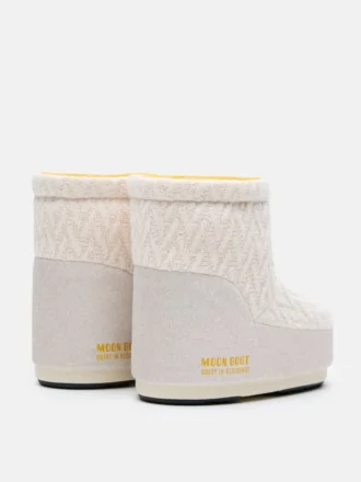 Moon Boot X Guest in Residence Icon Low No Lace White Sand Strickstiefel