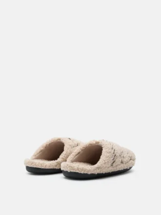 Teddy-Hausschuhe Beige Teddy-Hausschuhe Beige